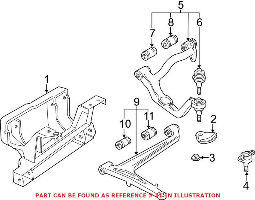 VW Control Arm Bushing - Front Lower Rearward 7D0407140A